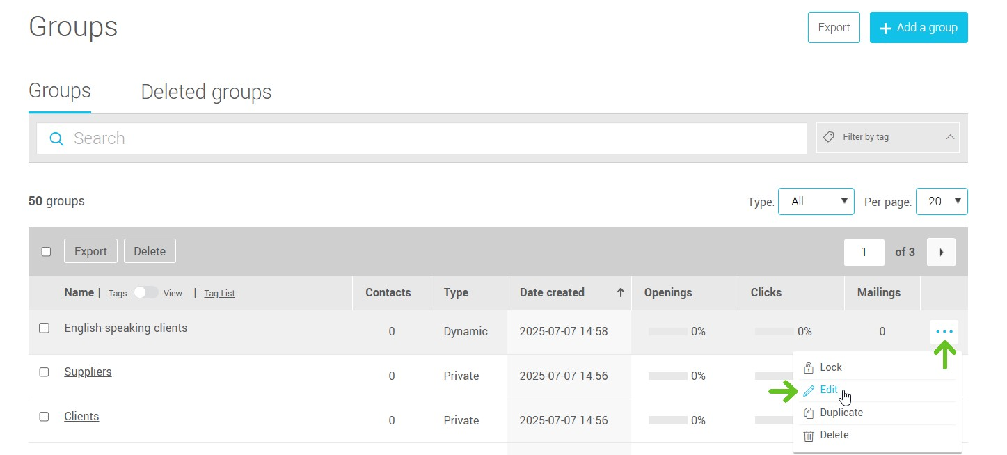 Edit a dynamic group