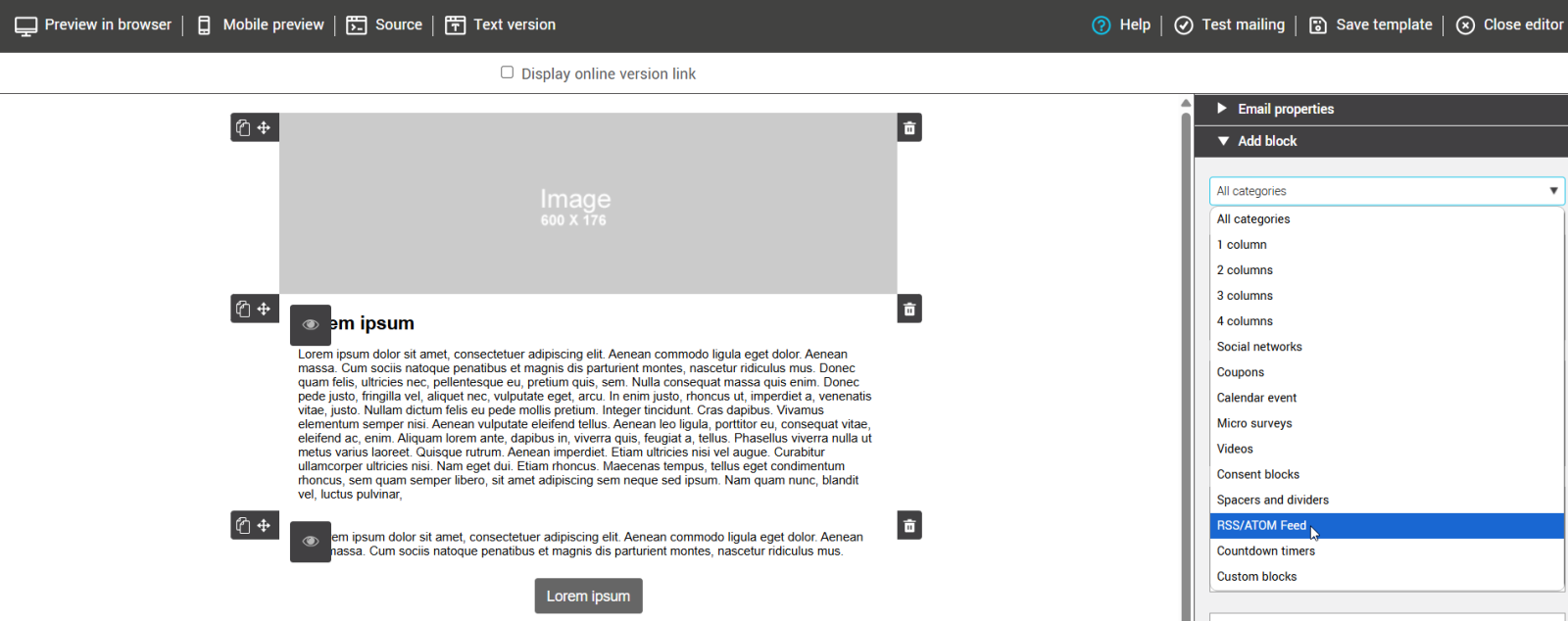 Add a RSS/ATOM Feed block