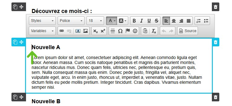 Sélectionner un endroit pour insérer l'ancre
