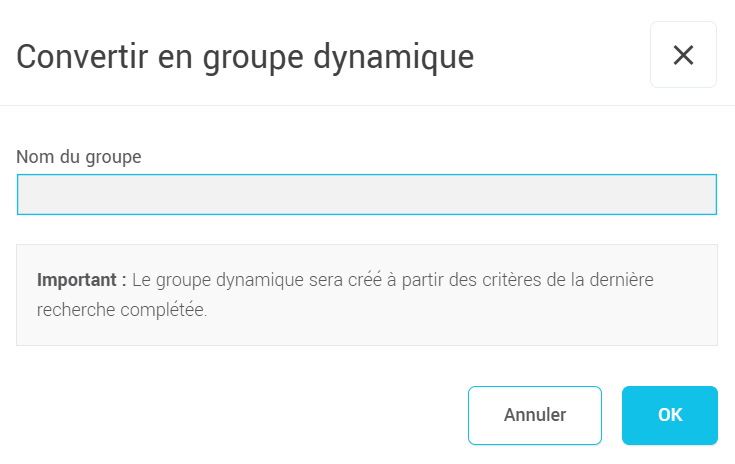 Convertir en groupe dynamique
