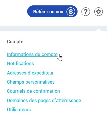 Informations du compte 